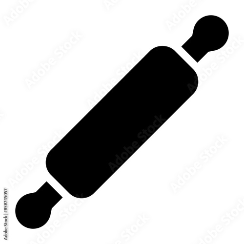 rolling pin, battledore, kitchen, utensils, cooking solid or glyph icon