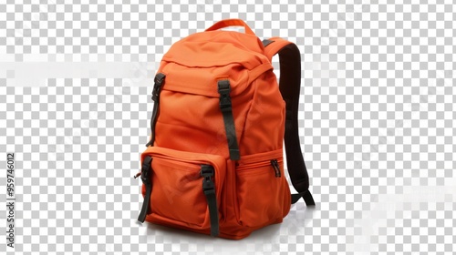 School backpack isolate on transparency background PNG photo