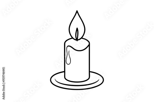 Candle icon, logo isolated on white background