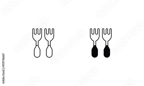 Forks icons set vector stock illustration
