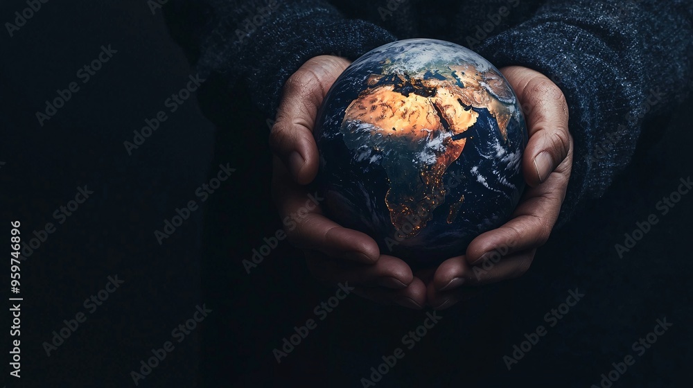 hands holding a glowing earth globe hands holding a glowing earth globe