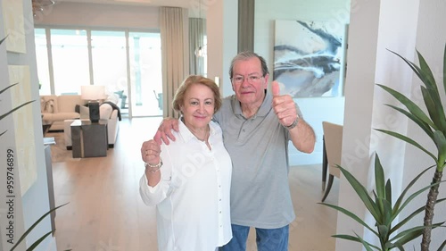 retired couple happy with their choice of retirement living photo