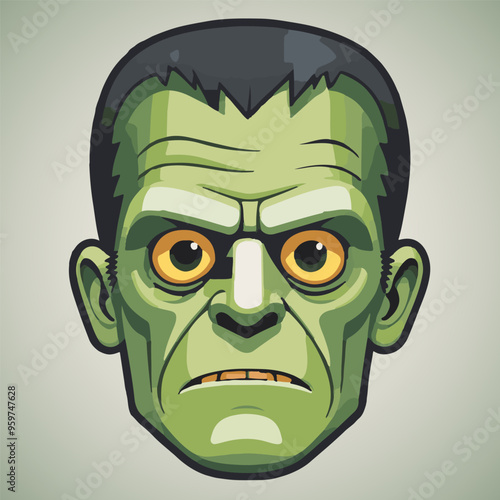 Frankenstein mask in green for Halloween