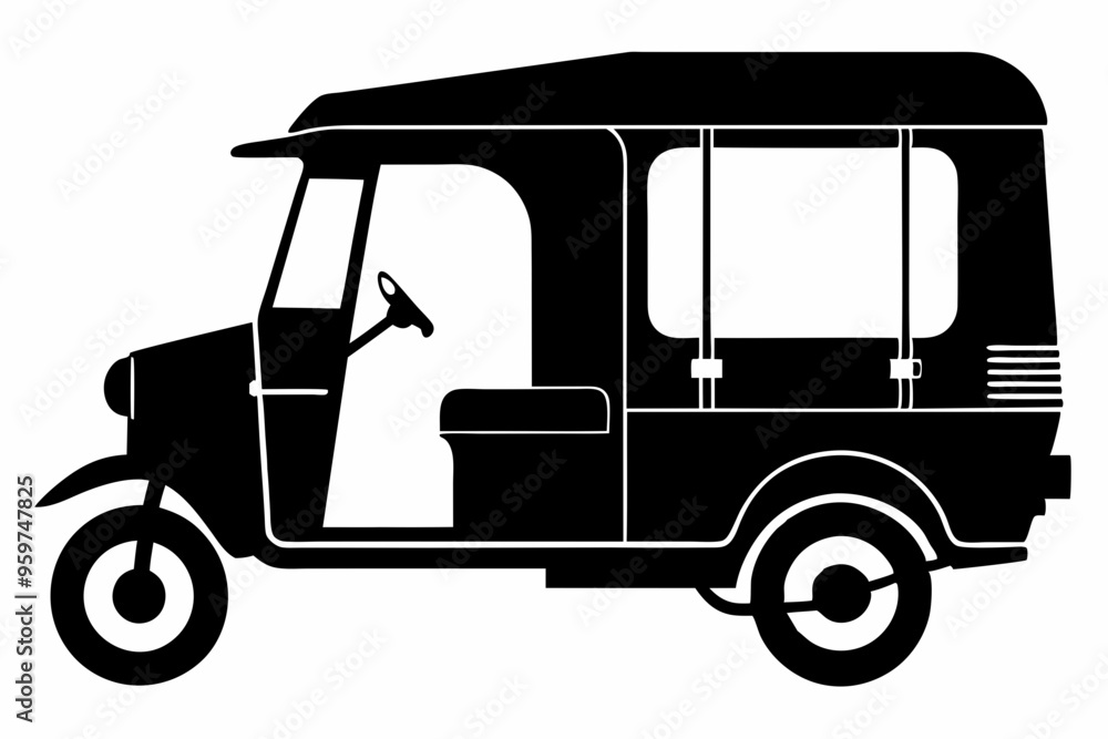 Auto Rickshaw silhouette vector, Classic auto rickshaw icon
Auto Rickshaw silhouette vector, Classic auto rickshaw icon