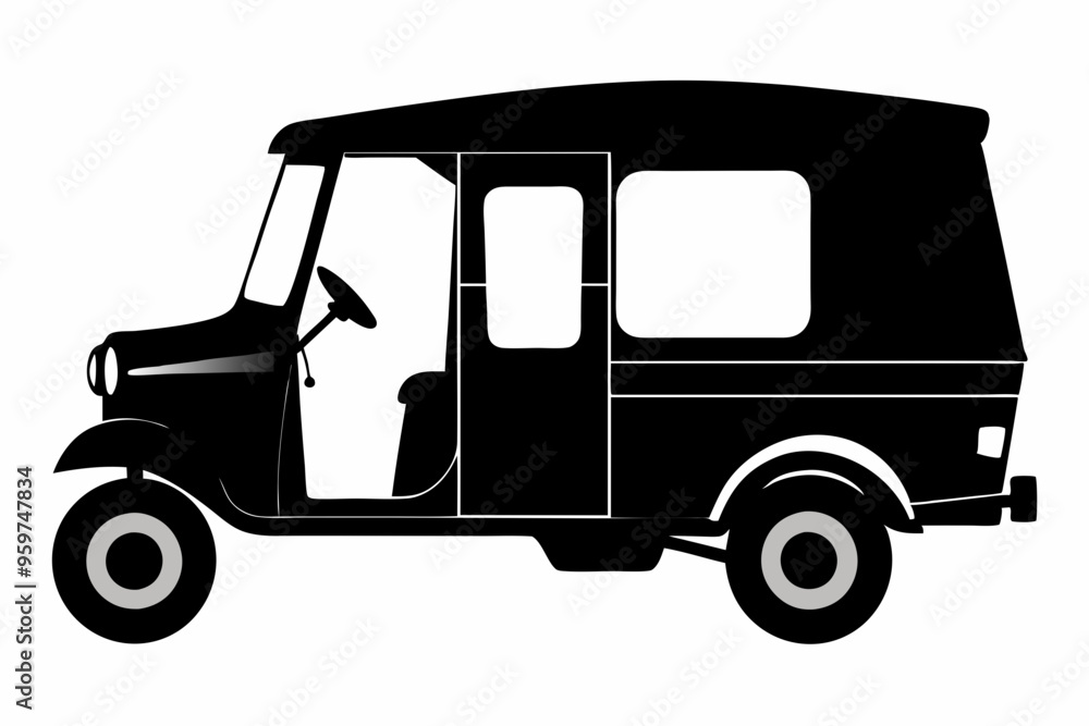 Auto Rickshaw silhouette vector, Classic auto rickshaw icon
Auto Rickshaw silhouette vector, Classic auto rickshaw icon