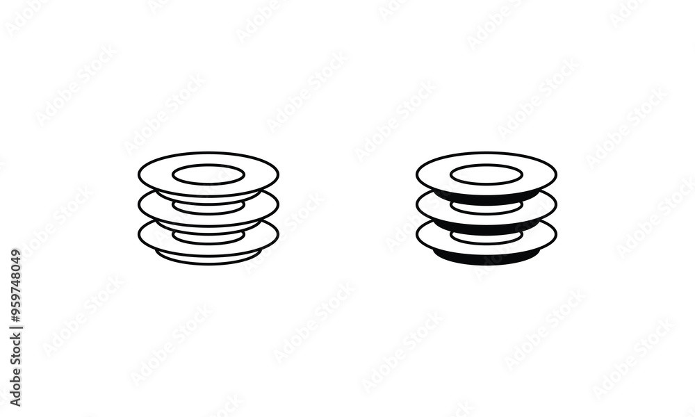 Plates icons set vector stock illustration