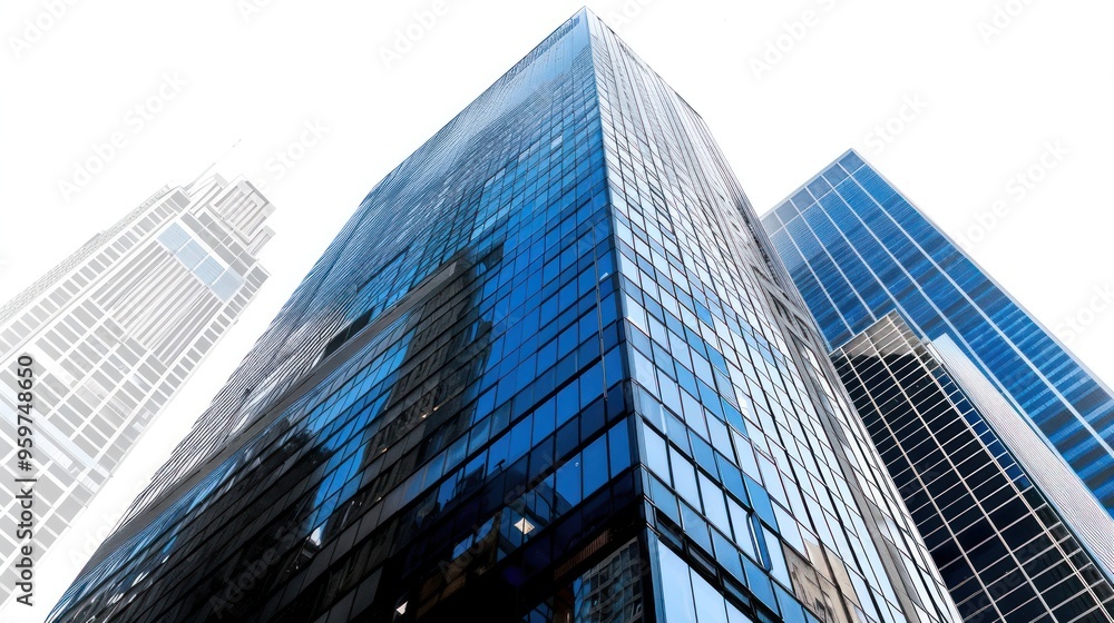 Obraz premium Tall office building on transparency background PNG