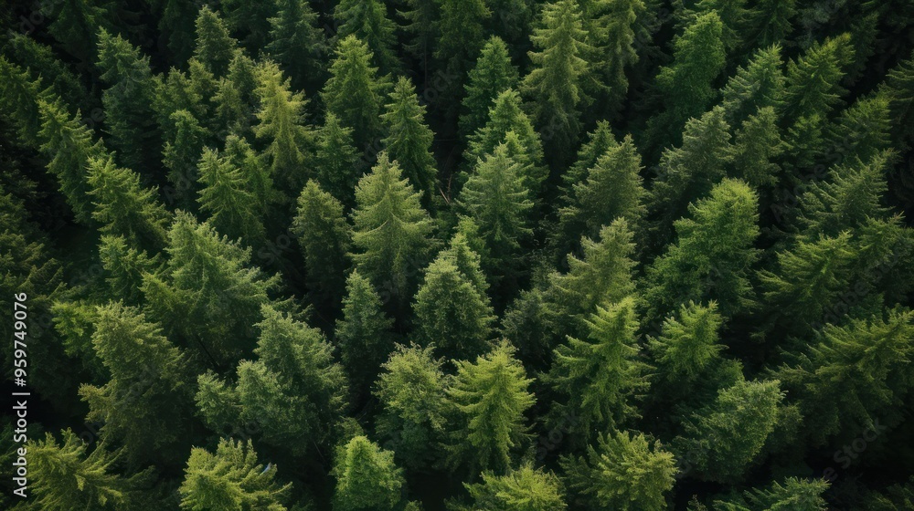 Aerial View of a Lush Evergreen Forest Aerial View of a Lush Evergreen Forest