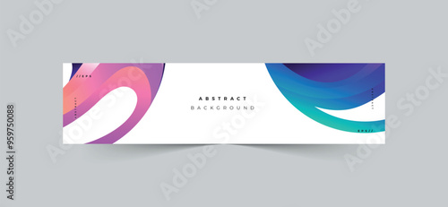 Abstract gradient shapes background linkedin cover banner template