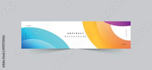 Abstract gradient shapes flat background linkedin banner template
