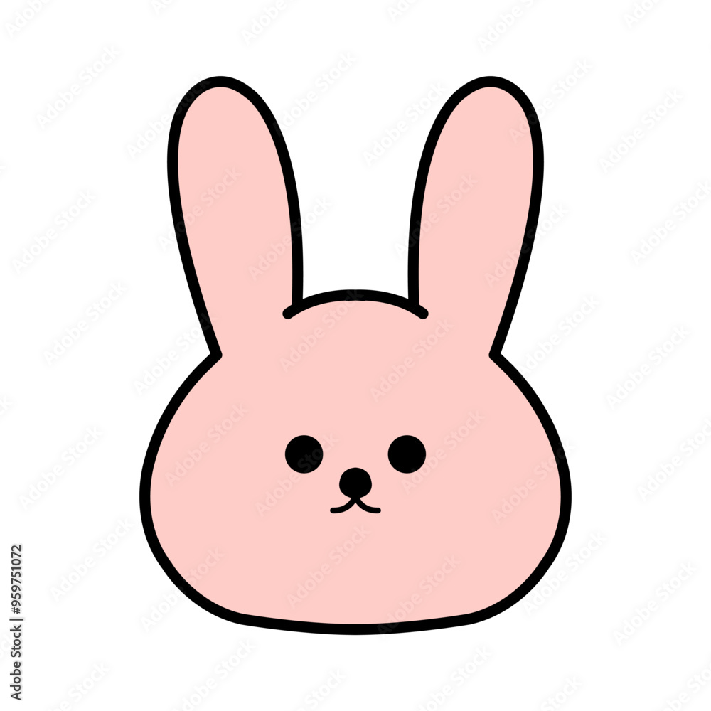 シンプルなうさぎの顔のイラスト シンプルなうさぎの顔のイラスト