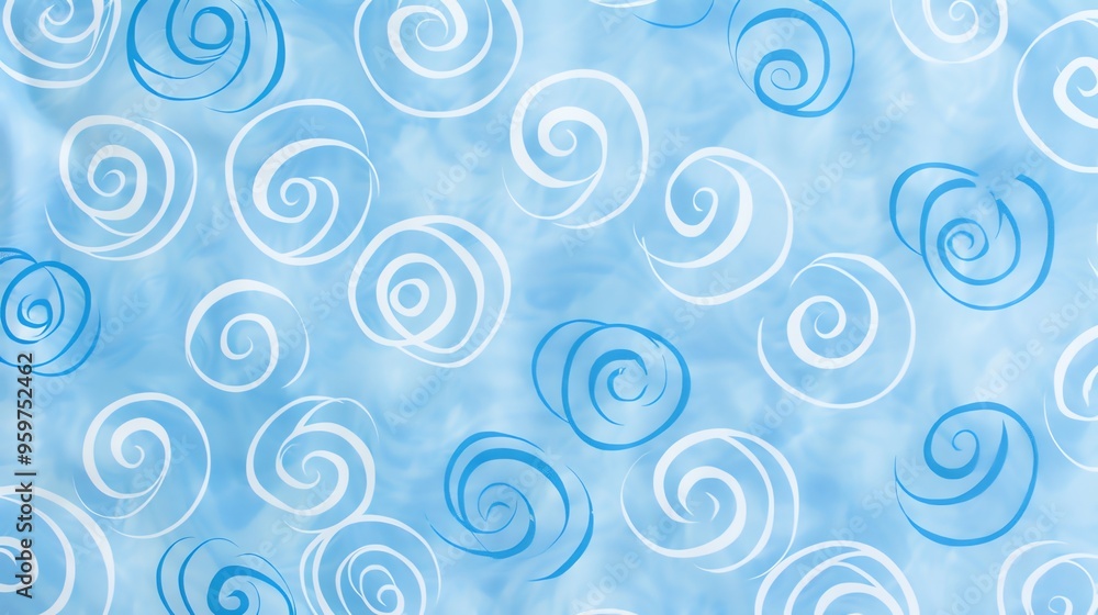 Abstract blue and white swirls on a light blue background. Abstract blue and white swirls on a light blue background.