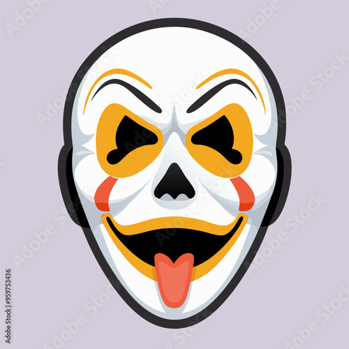 Laughing Skull Mask with Tongue Sticking Out