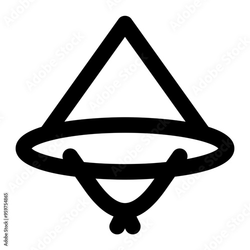 conical hat, traditional, hat, cap, rice paddy outline icon