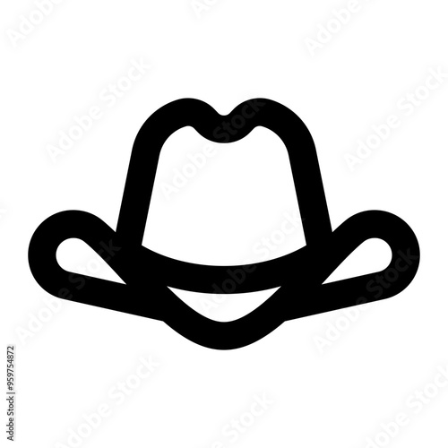 cowboy hat, cap, hat, classic, headwear outline icon