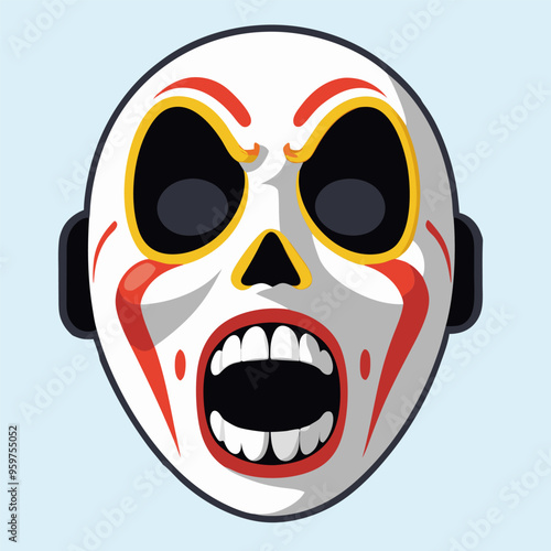 Screaming Clown Mask with big Fangs