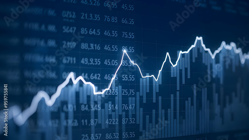 Stock Market Data Graph with Financial Chart - Business and Investment Concept