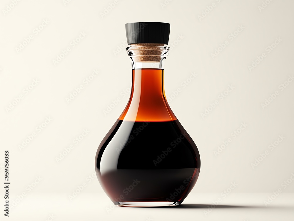 a soy sauce bottle with a pouring spout, modern kitchen tool, sleek design, isolated on white background a soy sauce bottle with a pouring spout, modern kitchen tool, sleek design, isolated on white background