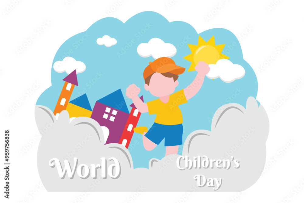 Fototapeta premium Children's Day Flat Design Illustration