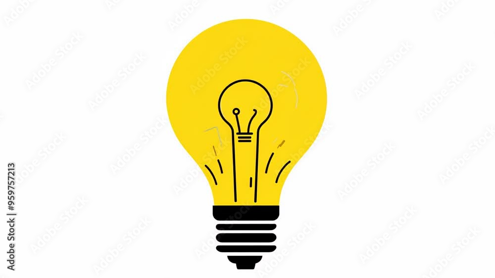 A simple black and yellow illustration of a light bulb, symbolizing ideas, creativity, and innovation. A simple black and yellow illustration of a light bulb, symbolizing ideas, creativity, and innovation.