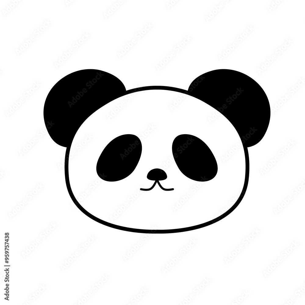 シンプルなパンダの顔のイラスト シンプルなパンダの顔のイラスト
