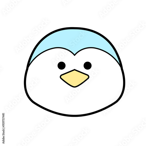 シンプルなペンギンの顔のイラスト