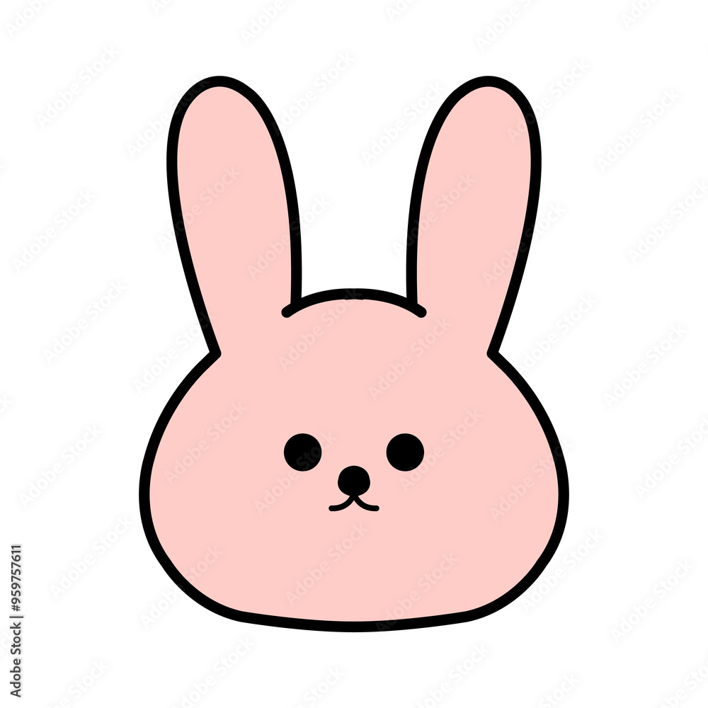 シンプルなうさぎの顔のイラスト シンプルなうさぎの顔のイラスト