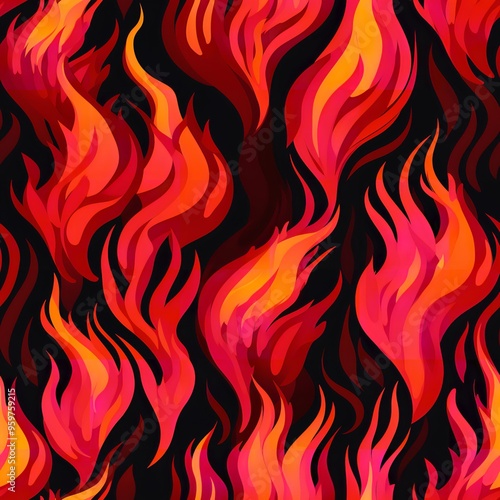 A close-up image of flames burning against a black background. The flames are bright orange and yellow, and they are reflecting on the surface below.blaze fire flame texture background 