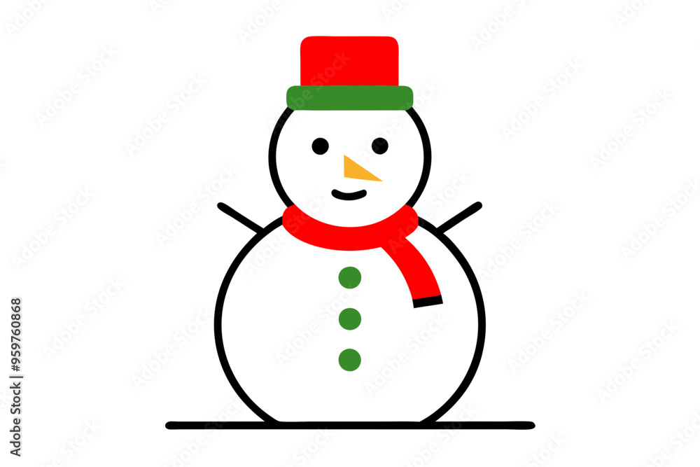snowman with hat and scarf snowman with hat and scarf