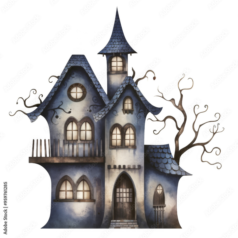 Haunted House Isolated on a Transparent Background Haunted House Isolated on a Transparent Background