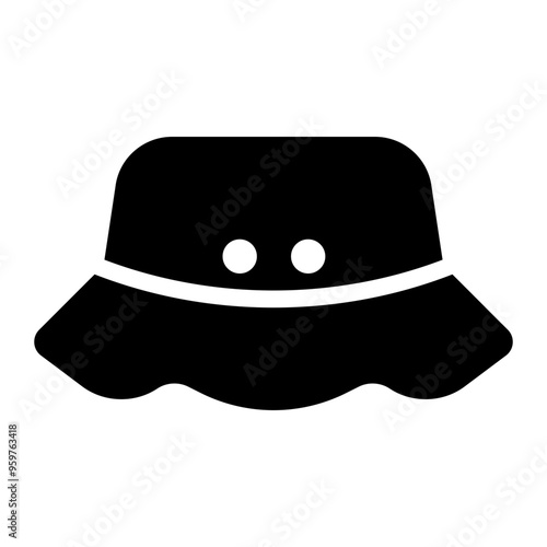 boonie hat, bucket, hat, cap, headwear solid or glyph icon