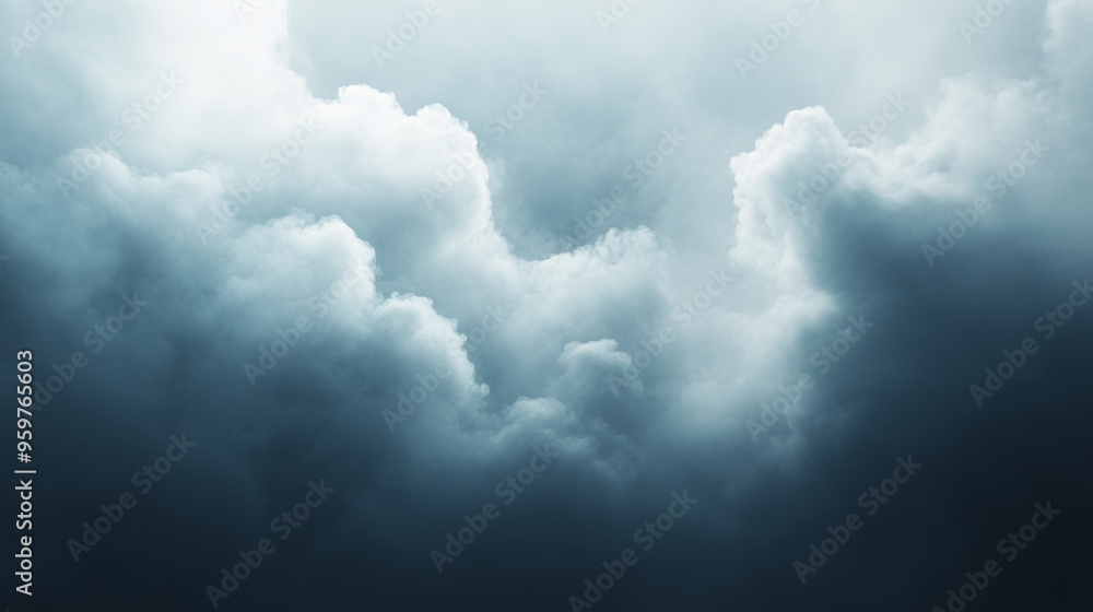 Obraz premium White clouds stand out against a dark background. The backdrop looks like fog or haze.