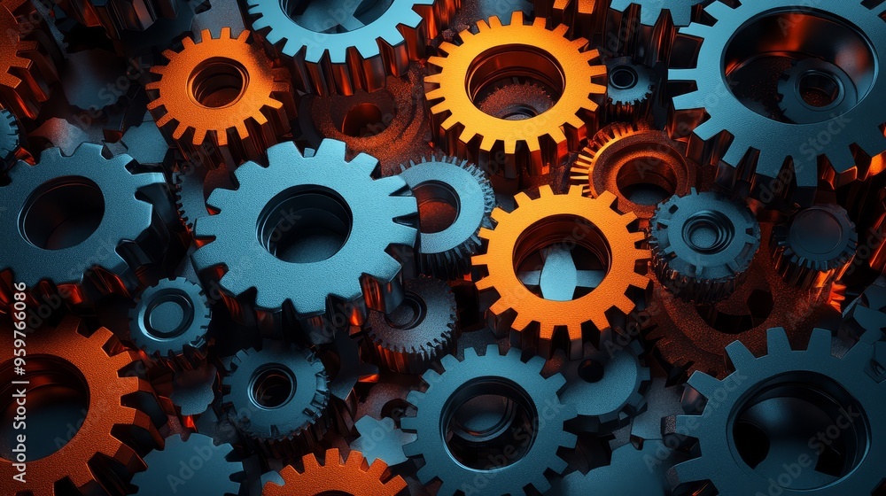 Interlocking Gear Wheels Teamwork Concept Interlocking Gear Wheels Teamwork Concept