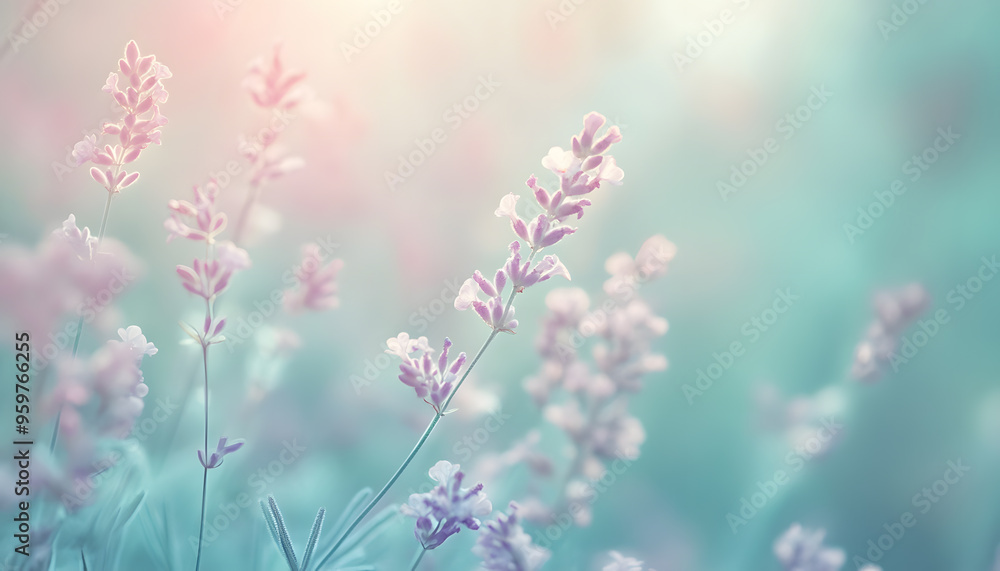Obraz premium A single pastel color, such as mint green or lavender, providing a soothing and simple backdrop