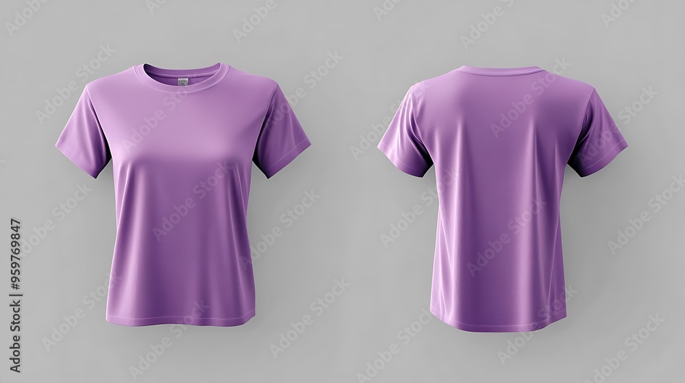 Purple T Shirt Mockup Front and Back View Purple T Shirt Mockup Front and Back View