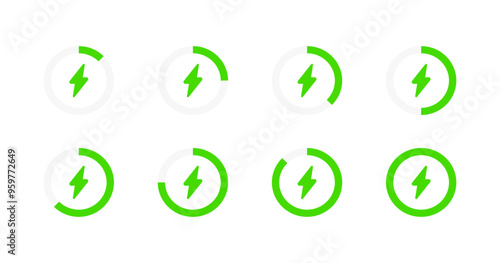 Charge level set icons. Flat style. Vector icons. Free Download Charge level set icons. Flat style. Vector icons. - GFXLoad