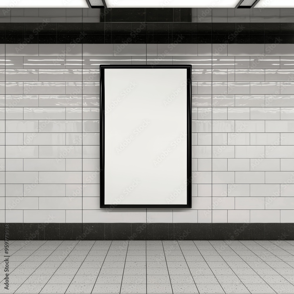 Minimalist city street with a large blank billboard, framed by classic architecture, ready for advertising or creative displays Minimalist city street with a large blank billboard, framed by classic architecture, ready for advertising or creative displays