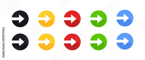 Free Download Arrow set icons. Silhouette and flat style. Vector icons. - GFXLoad