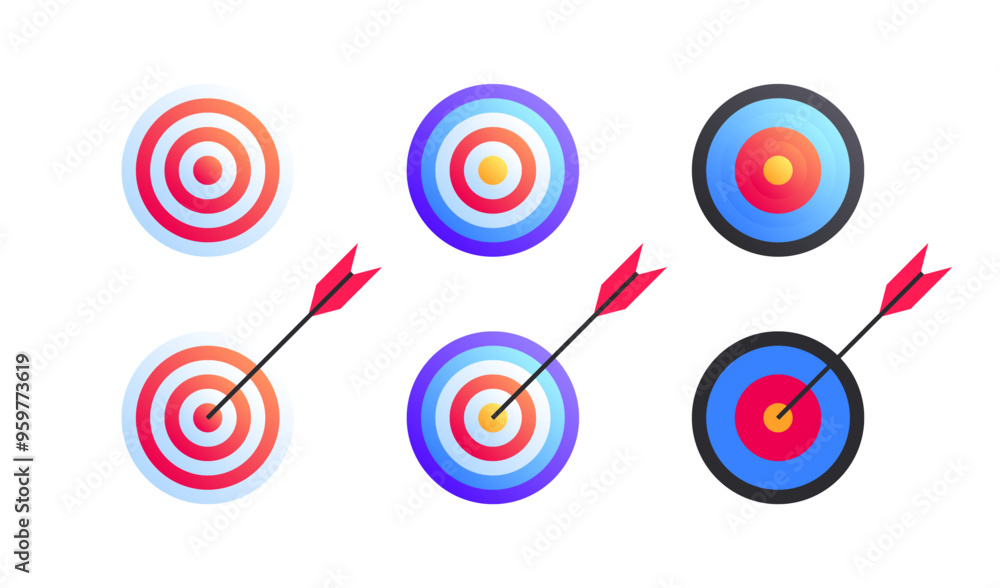 Target Set Icons Set Icons. Flat style. Vector icons. Target Set Icons Set Icons. Flat style. Vector icons.