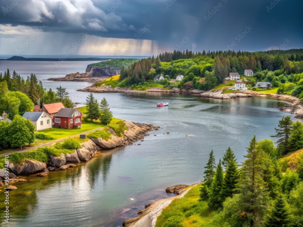Canadian Maritimes (Rugged coastline with fishing villages and national ...