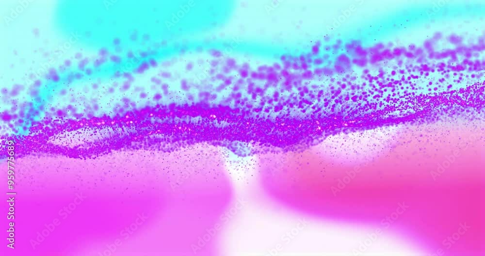 Abstract animation with vibrant pink and blue particles floating in layers Abstract animation with vibrant pink and blue particles floating in layers
