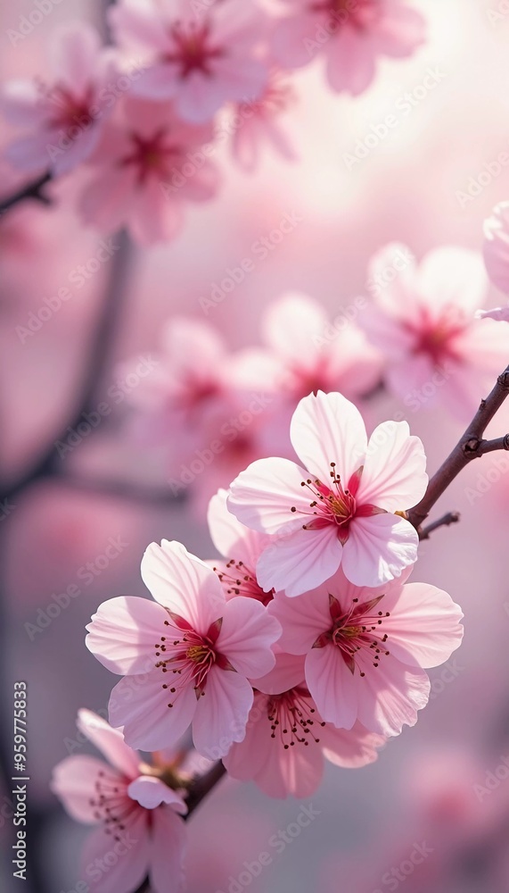 Sakura is blooming. Delicate pink cherry blossoms bloom beautifully on a tree branch during the spring season, filling the scene with vibrant colors and a sense of renewal in nature. Generative AI Sakura is blooming. Delicate pink cherry blossoms bloom beautifully on a tree branch during the spring season, filling the scene with vibrant colors and a sense of renewal in nature. Generative AI