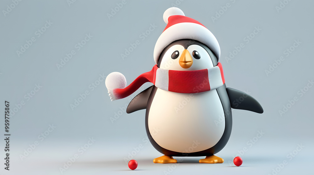 Penguin Winter elements icon 3D Cartoon Penguin Winter elements icon 3D Cartoon
