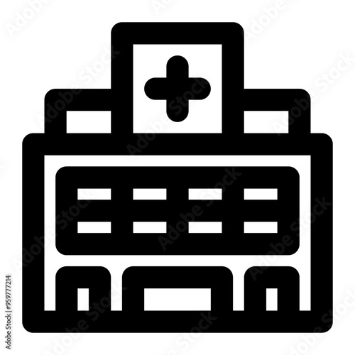 hospital, infirmary, building, city, places outline icon