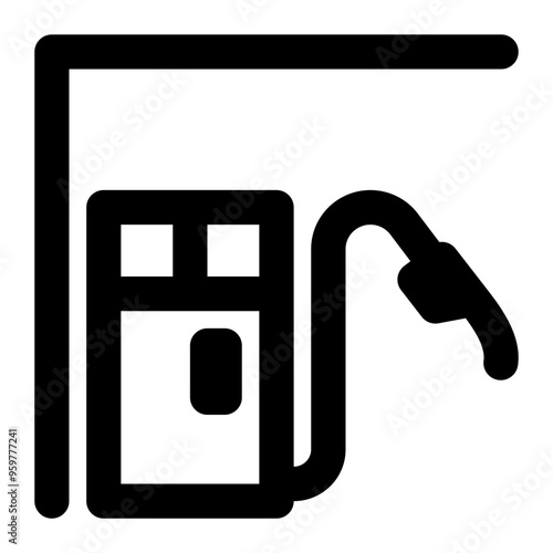 petrol station, gas station, fuel, city, places outline icon