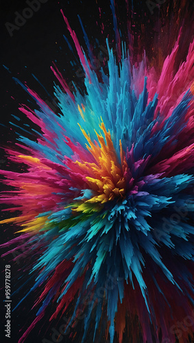 a dynamic background featuring an explosion of color using gradient mesh