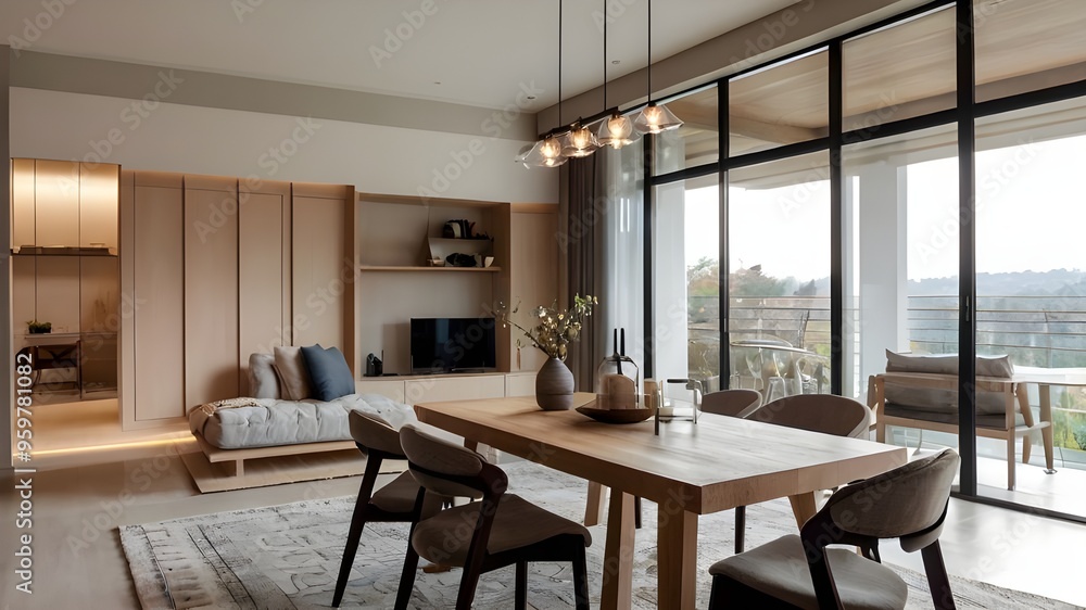 modern dining room, Ai Generated modern dining room, Ai Generated