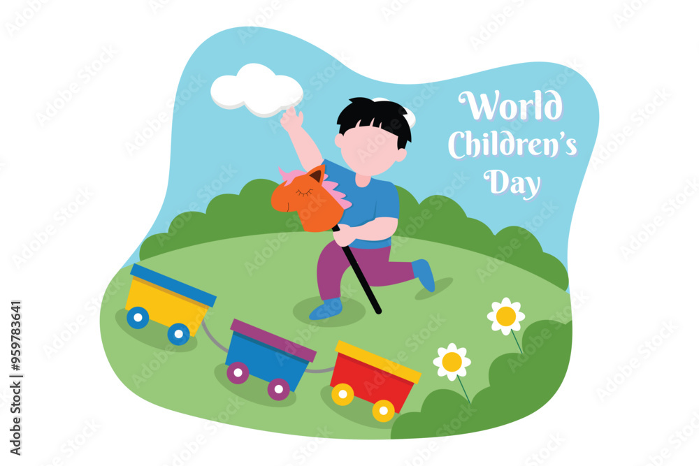 Obraz premium Children's Day Flat Design Illustration