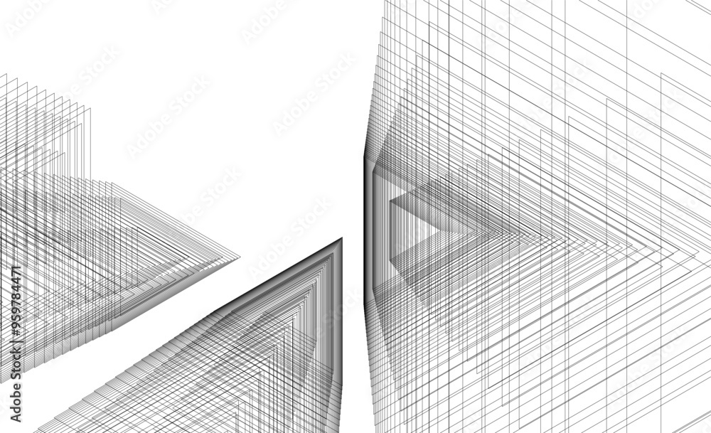Fototapeta premium Abstract architecture vector 3d illustration