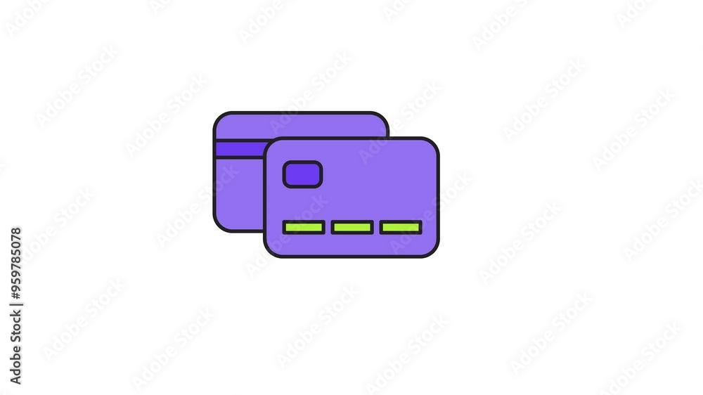 icon credit cards. Ideal for topics on finance, payments, and digital transactions, 4k animation alpha channel icon credit cards. Ideal for topics on finance, payments, and digital transactions, 4k animation alpha channel